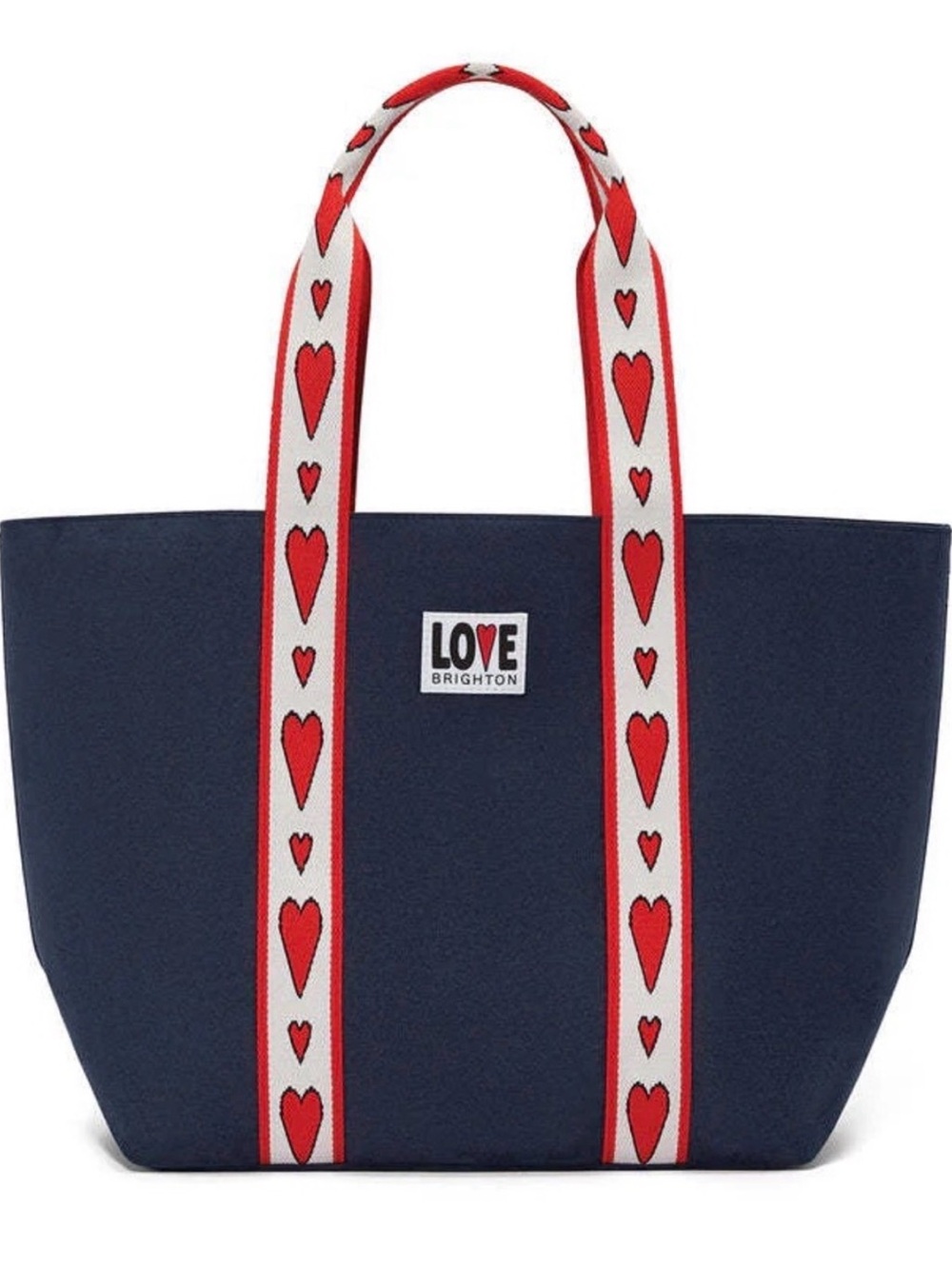 Brighton Velveteen Love Tote with Red Heart Straps